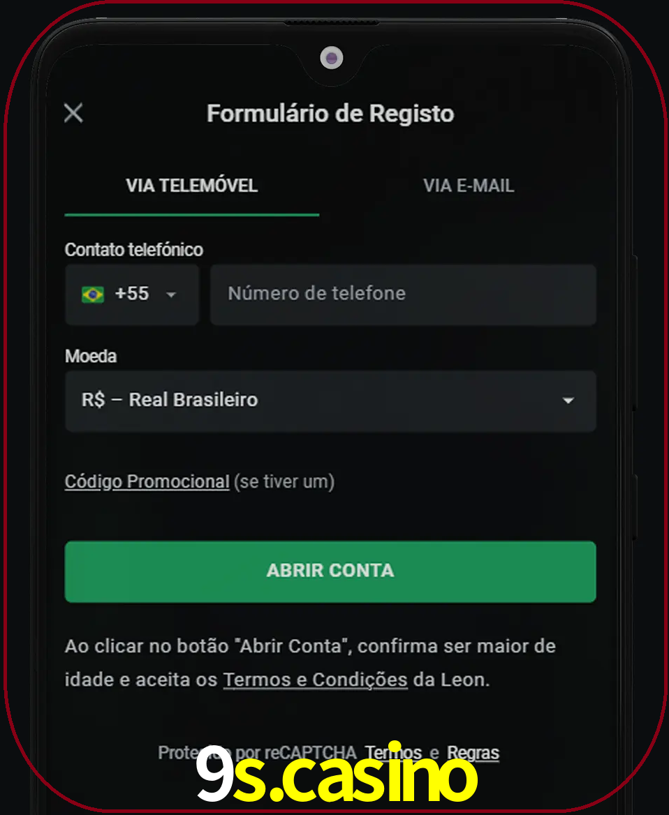 Abra o aplicativo e inicie o processo de registro.